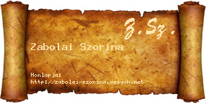Zabolai Szorina névjegykártya